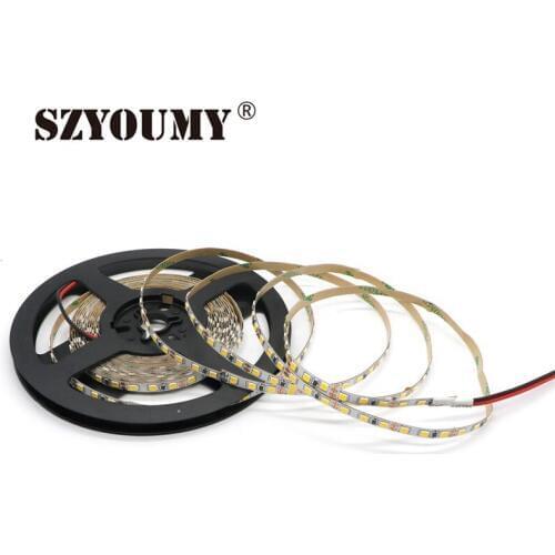 SZYOUMY mm PCB 2835 LED Strip 12V White / Warm White 120Leds/m Flexible Lighting White Color Non Waterproof 25m/Lot