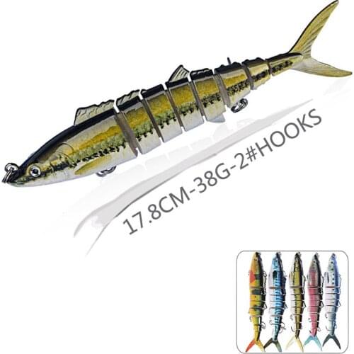 17.8cm 38g Sinking Wobbler 8 Segments Crankbait Fishing Lures Multi Jointed Swimbait Hard Bait Artificial All For Fishing Tackle