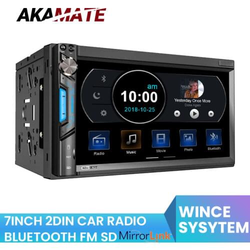 2 Din 7 Inch Universal Car Radio 71BT Touchscreen Bluetooth Mirrorlink HD Screen Verison USB FM/AM Car stereo MP5 Player Radio