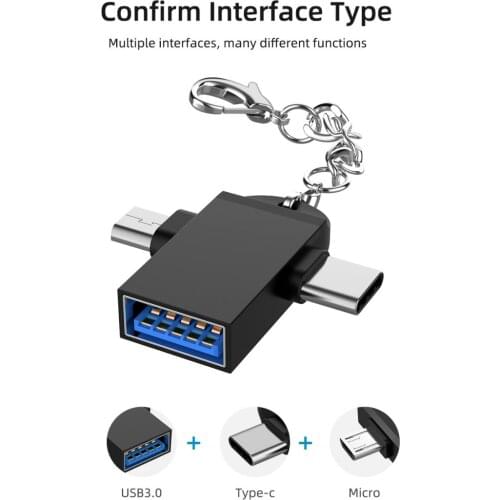 1pc Universal OTG Converter For Android Type-C 2-in-1 OTG Adapter Otg Type C Cable For Tablet Hard Drive Flash Drive USB Mouse