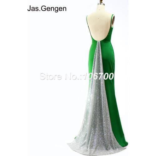 Robe de soiree Evening Dress Mermaid Glitter Tail Sweetheart Spaghetti Straps Sexy Open Back Crepe Fabric Prom Gowns 2019 New