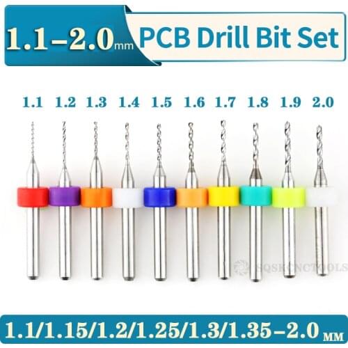 1.1-2mm Carbide Micro Drill Bits Mini Drill Bit Set Print Circuit Board Import High Quality Hard Alloy PCB Drill Bit step drill