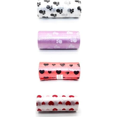 1 Roll Pet Dog Waste Poop Bag Poo Printing Clean-up Bag Outdoor Home Garbage Bag Carrier Pet Supplies