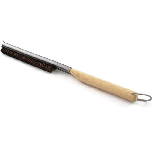 1pc Professional Pizza Oven Brush Scraper Household Grill Removable Natural Bristles Cleaning Brushes Kitchen Utensils 20.9 inch