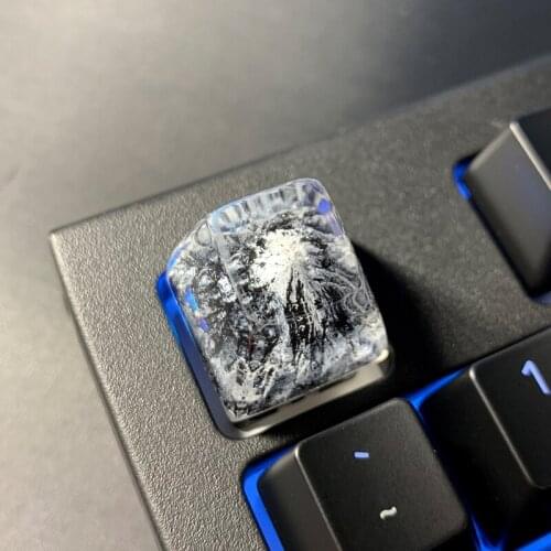 1pc Resin Keycap For Mechanical Keyboard Snow Mountain Key Cap Handmade Gaming Accessories Pink Personalized Keycap