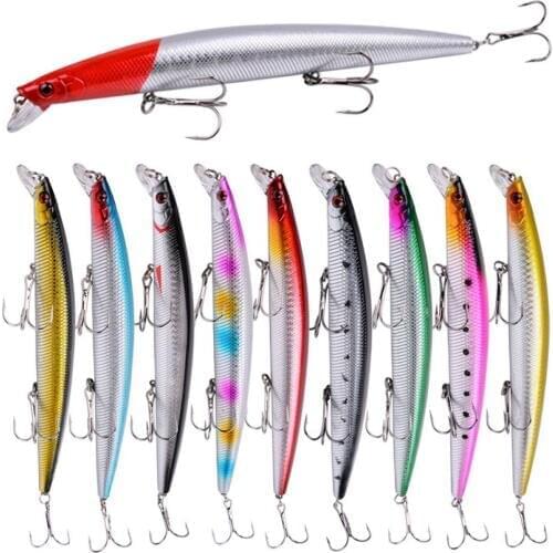10pcs 18cm 26.5g Minnow Fishing Lure Laser Hard Artificial Bait Plastic Big Fake Fish Lures Sea Fishing Bait Crankbait wobbler