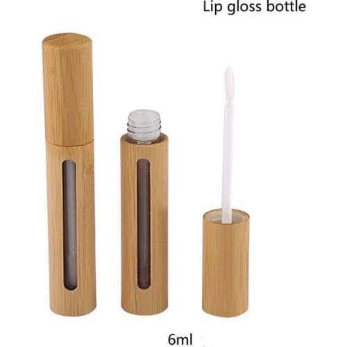 100pcs Empty 6ml Bamboo Lip Gloss Tube Makeup Mascara Bottle Cosmetic Eyeliner Eyelash Tube Refillable Container SN1692
