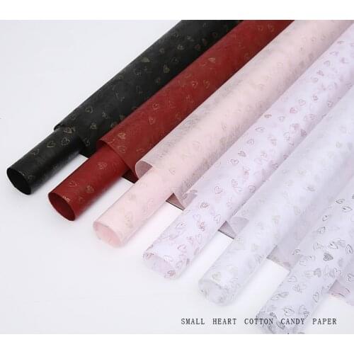 20pcs Heart Design Half Transparent Tissue Wrapping Lined Paper Flower Wrapping Paper