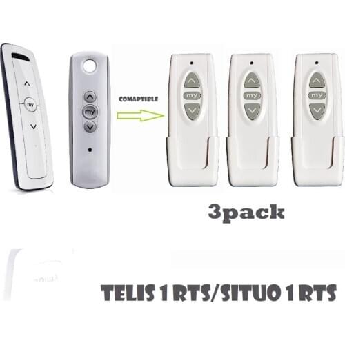 3Pack Telis Situo 1 RTS Remote Control 433.42MHZ Replacement