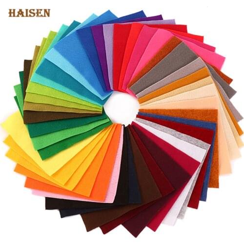 Haisen,42pcs 1mm Thickness Polyester Soft Felt Non-Woven Felt Fabric Of Home Decoration Pattern Bundle For Sewing Dolls Crafts