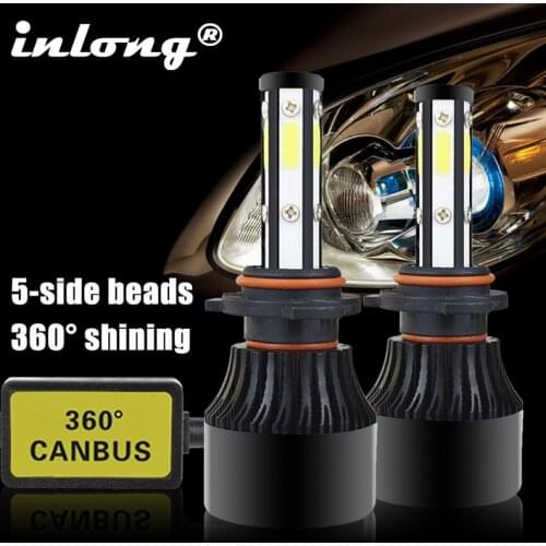 2Pcs 5 Sides 14000LM H7 Car LED Headlight No Error H11 Led Canbus Headlamp Bulbs H4 H8 H9 9005 9006 100W Auto Fog Lights 12V 24V
