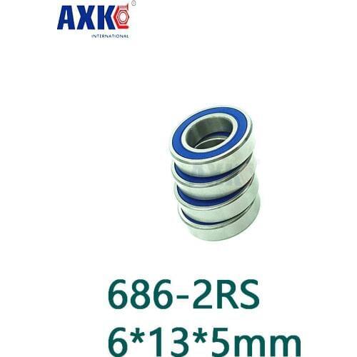 Axk Free Shipping 686 Rs 6x13x4mm Steel Hybrid Ceramic 686 Bearings/bike Bearings 686-2rs 6*13*5mm