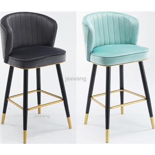 Bar Chair Light Luxury Postmodern Minimalist Hotel Front Desk High Bar Chairs Back Bar Stool Table Chair Height Dining Chair