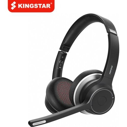 HC5 Bluetooth 5.0 Headset For Call Center Driver Office Wireless Wired 2 in 1 22h Battery Life CVC 8.0 Noise Cancelling Mic