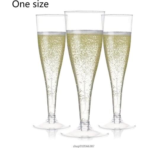 6pcs Plastic Champagne Flutes Disposable Clear Cups Toasting Glasses Wedding Baby Shower Party Supplies A27 21 Wholesales