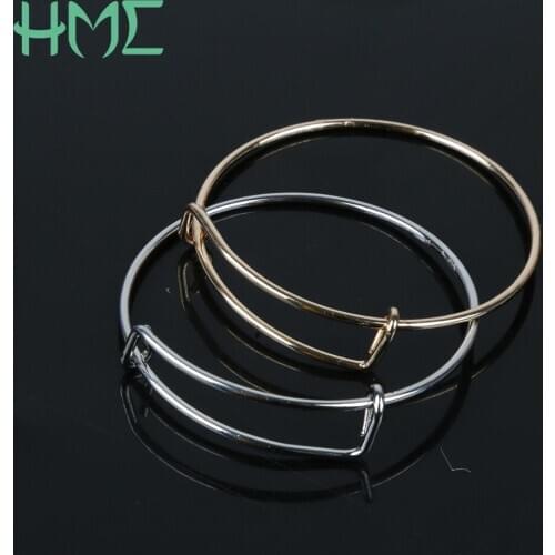 10pcs/Lot 5cm Hot Selling Gold/Rhodium Plated Adjustable Bangle Women Lady Wire Bracelet For Fashion Gift Fashion Jewelry