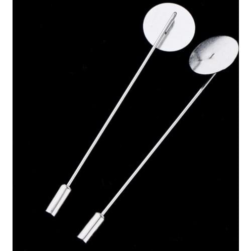 10 Pieces Lapel Stick Pin Tie Hat Scarf Badge Brooch Blank Tray Pad for DIY Glue