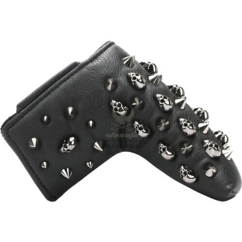 Golf Putter Headcover Magnetic Closure Golf covers PU Leather With skull