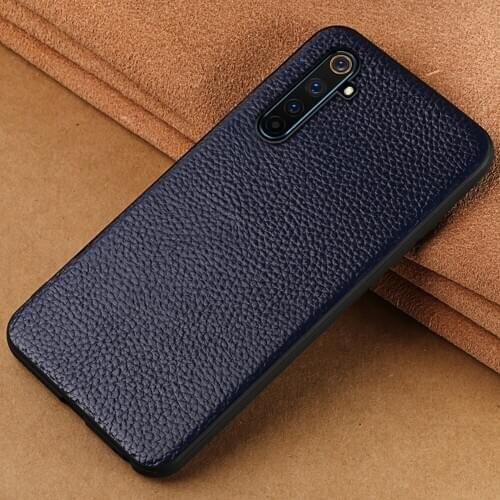 Genuine Litchi Grain Leather Phone Case for 6 Pro 7 Pro X50 X7 Pro C3 X5 Pro Cover For OPPO A5 A9 Reno 4 Pro Ace 2 3 Find X2 Pro
