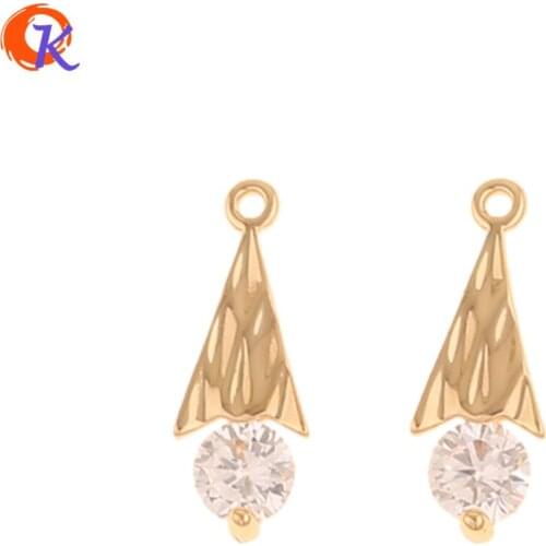 Cordial Design 30Pcs 5*13MM Jewelry Accessories/DIY Making/CZ Charms/Genuine Gold Plating/Drop Shape/Hand Made/Jewelry Findings