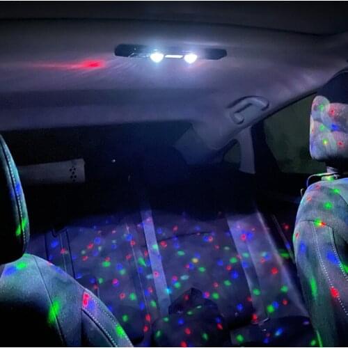 RGB Voice-controlled Car Ambient Lamp USB Rechargeable Atmosphere Lights Colorful LED Lamp