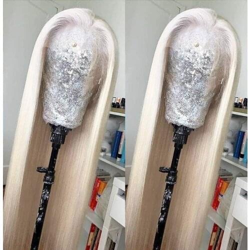 Long Straight Lace Front Wigs Blonde Wig Heat Resistant Fiber Hair Synthetic Lace Front Wigs Middle Part Platinum Blonde Wig