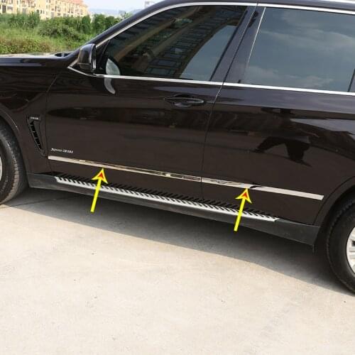 4pcs Stainless Steel Side Door Body Molding Cover Trim For BMW X5 F15 2014 2015 Car Accessories