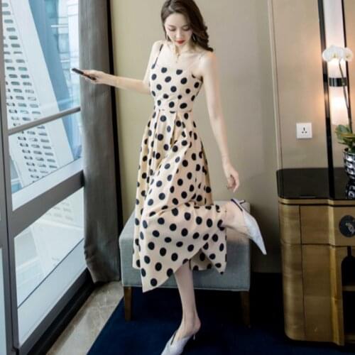 Women Suspender Dot Sexy Party Fashion Beach Long Dress Elegant Summer 2021 New Ladies Dresses Sundress Casual Vestido Plus Size