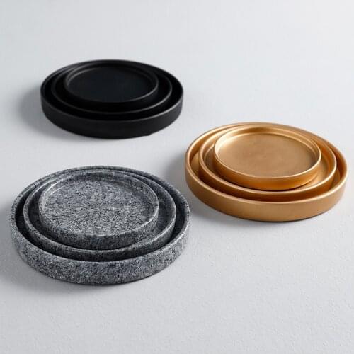 European Flower Vase Base Pot Tray Restaurant Serving Tray Ceramic Food Tray Creative Jewelry Display Plate Home Dessert Dish