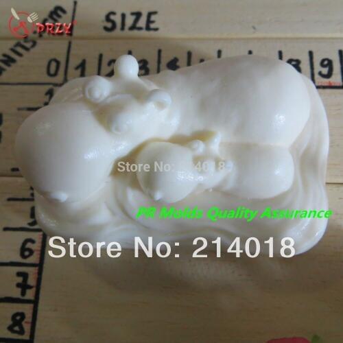 Soap Mold Fondant Cake Decoration Mold Handmade Soap Mold Hippo Mother and Son Silicon Aroma Stone Moulds Silicone Rubber PRZY