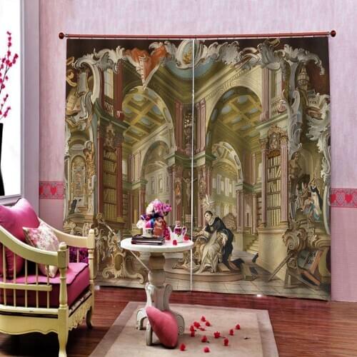 Customize European style character curtains for living room bedroom Blackout windows curtain