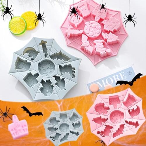 Halloween Party Sugar Silicone Mold Cake Decorating Tools Hat Pumpkin Witch Pastry Baking Polymer Clay Kitchen Bakeware