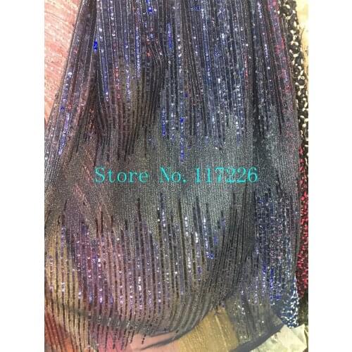 JRB-6218 French net lace fabric high quality African tulle lace fabric with sequins for party dress