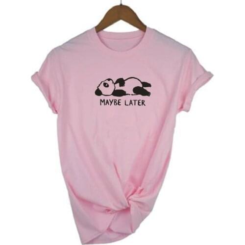 Cute baby panda print T-shirt casual Harajuku cotton short sleeve summer outdoor funny plus size womens T-shirts camiseta mujer