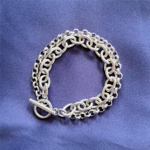 Fashion double-layer titanium steel stainless steel bracelet simple and versatile bracelet hot sale