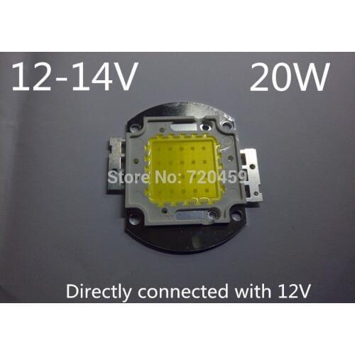 20W high-power LED light source voltage is12-14V The highlighted DIY lamps and lanterns,connect 12V voltage can be used directy
