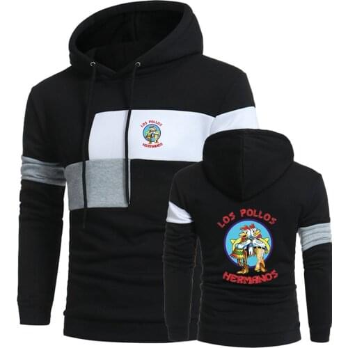 2021 Mens Breaking Bad Pullover Print Splicing Long Sleeve Hoodie Hedging College Style LOS POLLOS Hermanos Clothes Selling