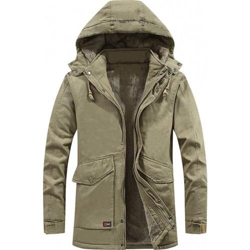 New Arrivals Thick Fleece Warm Parkas Jackets Men Clothes Casual Men Parka Coat Military Windproof Hooded Jacket Windbreaker Men