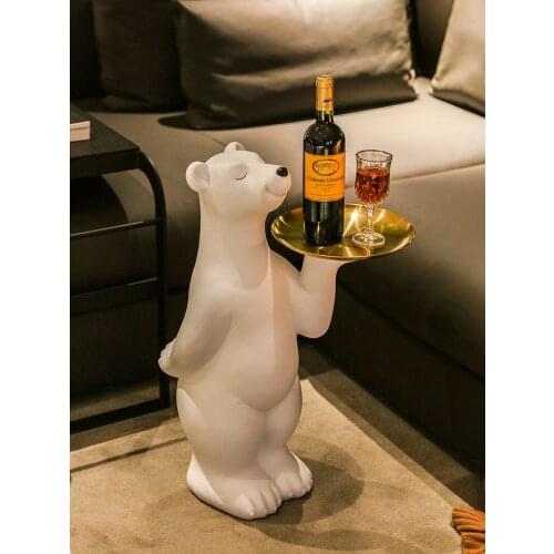 Nordic Home Storage Organization,Large Landing Bear,Tray Figurine,Living Room HomeDecor,Resin Statue ,Home DecorationAccessories