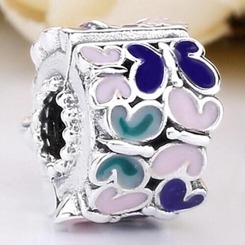 Original Mix Enamel Butterfly Arrangement Clip Stopper Beads Fit 925 Sterling Silver Charm Bracelet Bangle Diy Jewelry