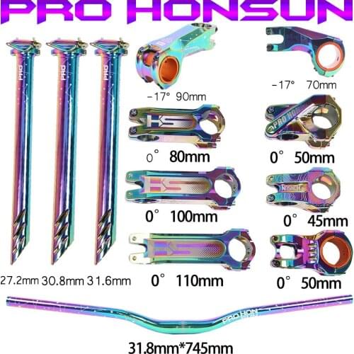 PROHONSUN bicycle voice Handlable seatpost Colorful negative Angle -17-050mm 70mm 90mm short voice 27.2/30.8/31.6mm seatpost
