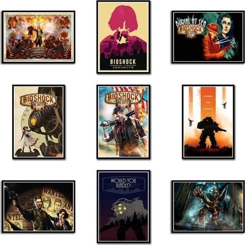 Popular poster BioShock Movie Game Poster Nursery Kids Room Art Decor Home Decor painting