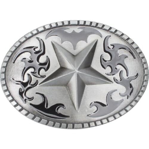 Flower bottom pentagram alloy belt buckle