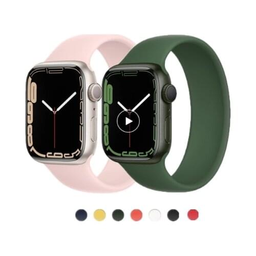 Solo Loop Strap for Apple Watch 44mm 40mm iWatch Band 38mm 42mm Elastic Band Silicone Bracelet for Apple Watch Series 5/4/3/SE/6