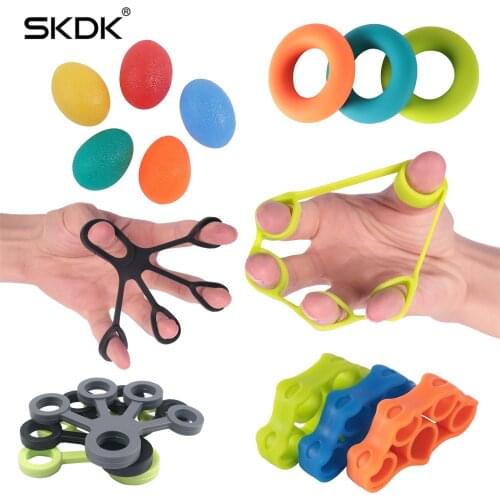 SKDK 1PC Finger Hand Grip Silicone Strength Trainer Ring Gripper 3kg-5kg Finger Expander Gym Fitness Training Power Hand Grips