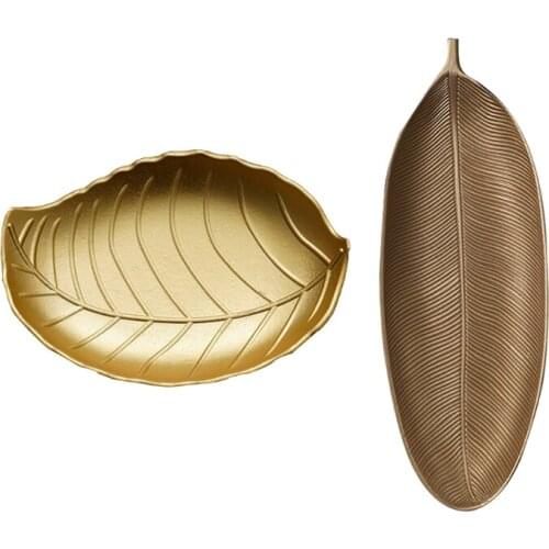 Nordic Leaf Shaped Serving Tray Candy Fruits Snack Storage Dish Plate Cosmetic Jewelry Pallet Display Organizer Decor