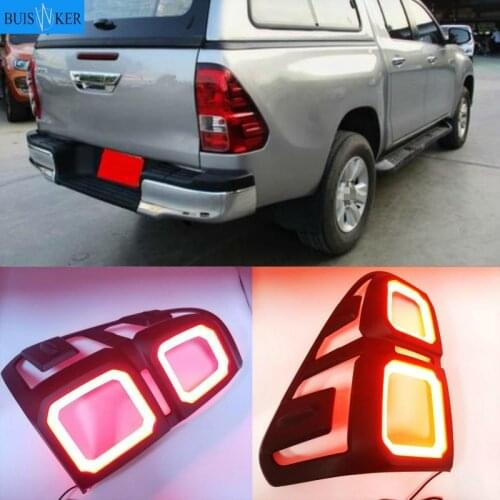 LED REAR LIGHTS TAIL LAMP REAR BRAKE LIGHTS WITH TURN SIGNAL STROBE LIGHTTING FIT FOR HILUX REVO 2015-2017
