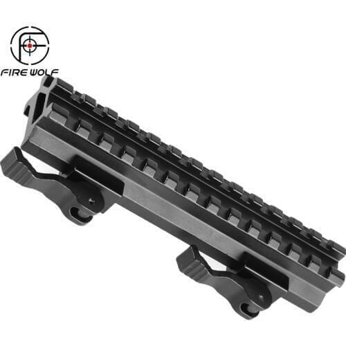 FIRE WOLF Tactical QD Mount Double Rail 13 Slot Angle Mount Rail Quick Detach Picatinny Weaver Rail Scope Mount For 20mm Rail