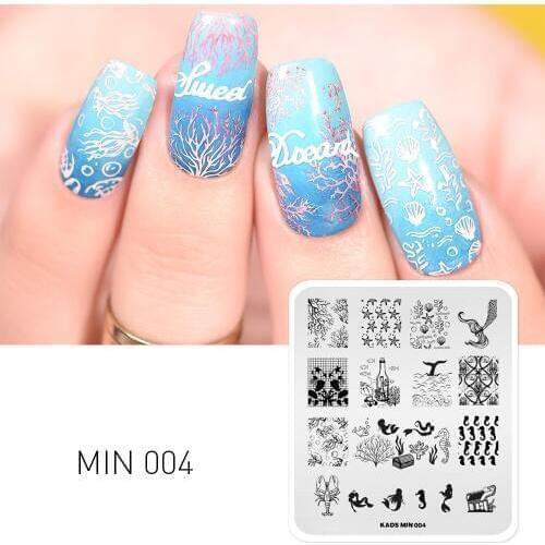 AriesLibra Nail Art Template Ocean Animal Pattern Print Stamping Plates Nail Polish Stencil Template Manicure Stencils Manicure