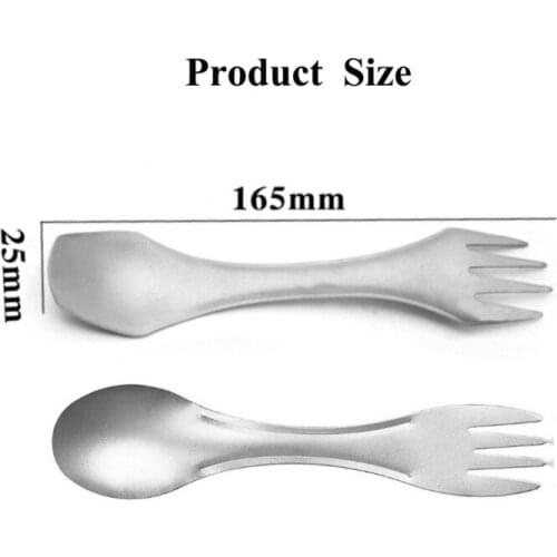 Camping Picnic Outdoor Ultra Light Portable Tableware Titanium Spoon Tableware Camping Barbecue Titanium Alloy Fork